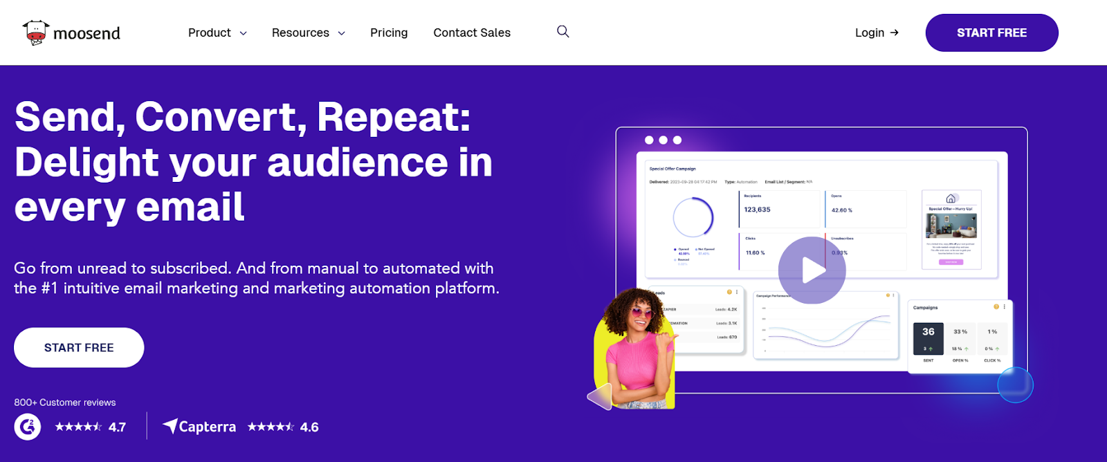 Moosend conversational form builder featured in jotform alternatives