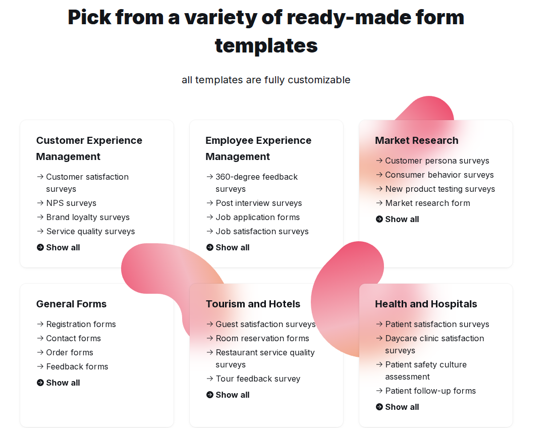 Porsline ready-made survey and form templates