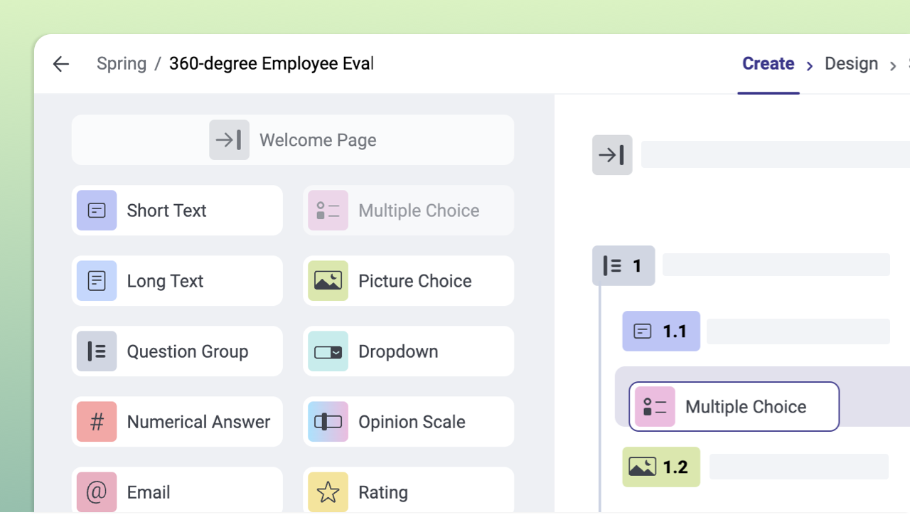 Porsline's online survey question builder interface