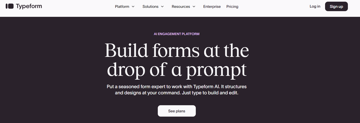 Typeform as one of the market survey tools for customer research