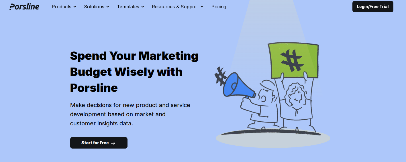 Porsline survey platform as one of the best market research survey tools